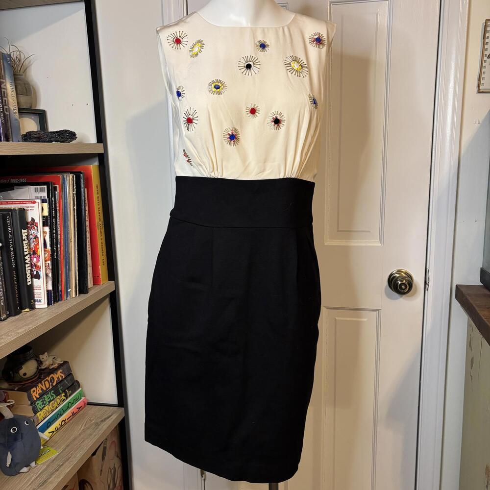 Trina Turk 4 NWT Silk Applique Midi Dress